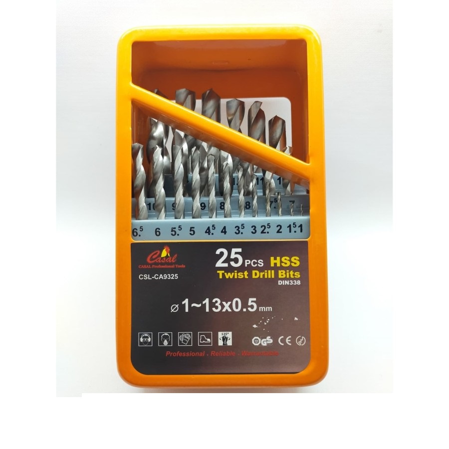 Mata Bor Set Besi dan Kayu HSS 25 Pcs Drill Bits CASAL JAPAN