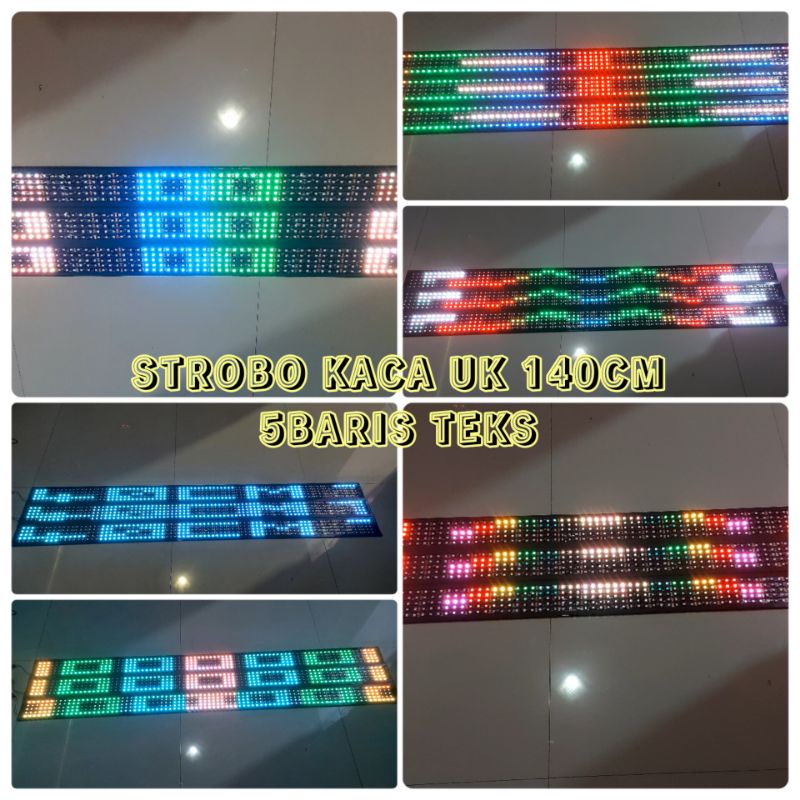LAMPU STROBO KACA RUNNING TEKS 5BARIS UK 140CM COCOK UNTUK TRUK CANTER MAUPUN TRUK GIGA