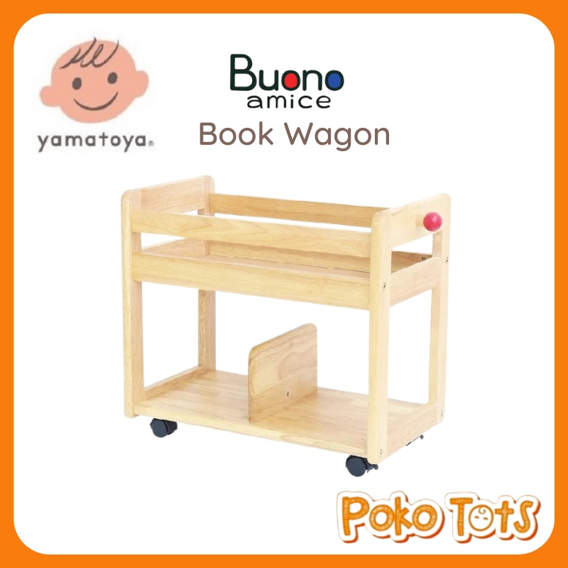 Yamatoya Buono Amice Children Book Wagon with Wheels Rak Buku Anak