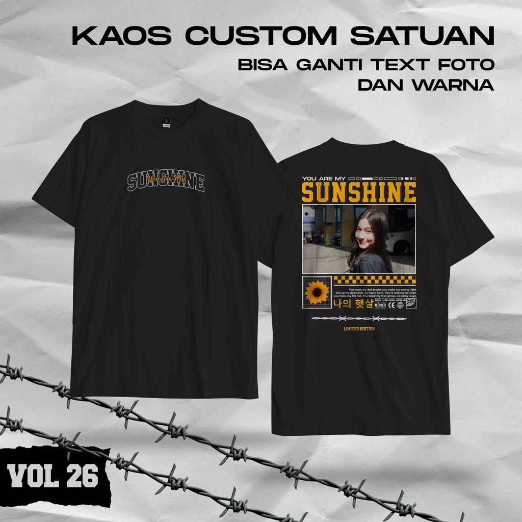 Cetak Kaos / Cetak Kaos Custom / Kaos Custom Foto Aesthetic Satuan Vol 26