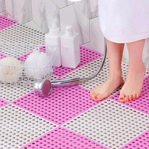 PROMO KARPET KAMAR MANDI ANTI LICIN ANTI SLIP POLKADOT 1 pcs murah- UK 30 x 30 cm tebal 8mm Karpet-TERMURAH