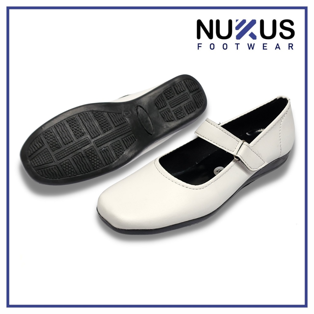 Sepatu Paskibra Flat Pantofel Wanita Putih - PB 02