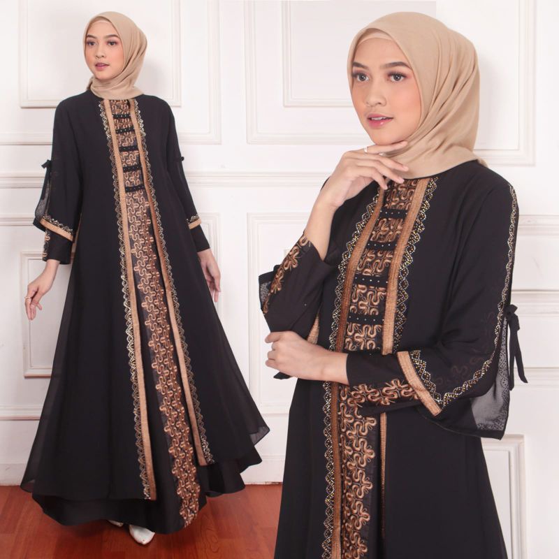 GAMIS ABAYA TURKEY BORDIR ASHER MEWAH