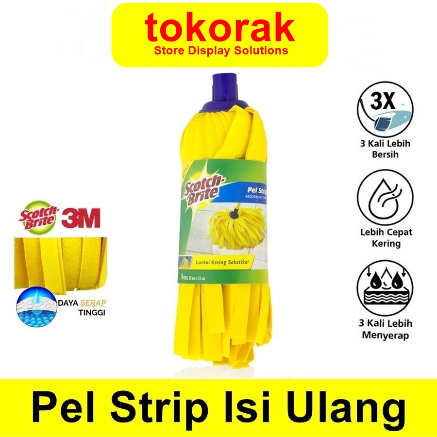 3M SCOTCH BRITE KAIN PEL ISI ULANG REFILL PEL STRIP KUNING ID- 73