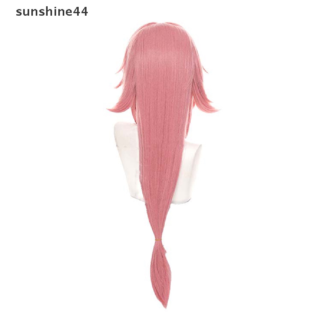 Sunshine Wig / Rambut Palsu Panjang 80cm Warna Pink Tahan Panas Untuk Cosplay