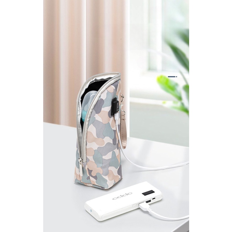T24 - Keola Tas Penghangat Botol Susu Bayi Portable Travel dengan USB untuk Outdoor dengan Sleting