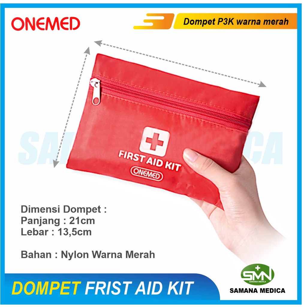 Dompet P3K warna merah ONEMED Dompet Frist Aid Kit Promo Murah BESAR + ISI