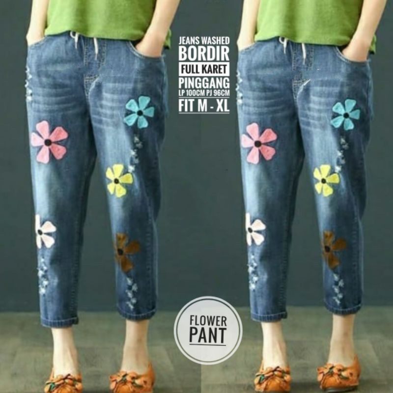 Celana Jeans Korea Terbaru | Celana Wanita Casual | Baggy Pants Kekinian ko