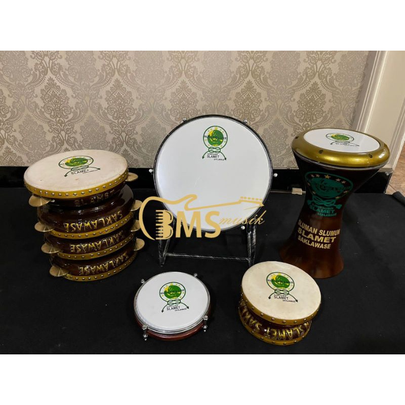 Promo Fullset Rebana Ukir kayu Mahoni 9 personil