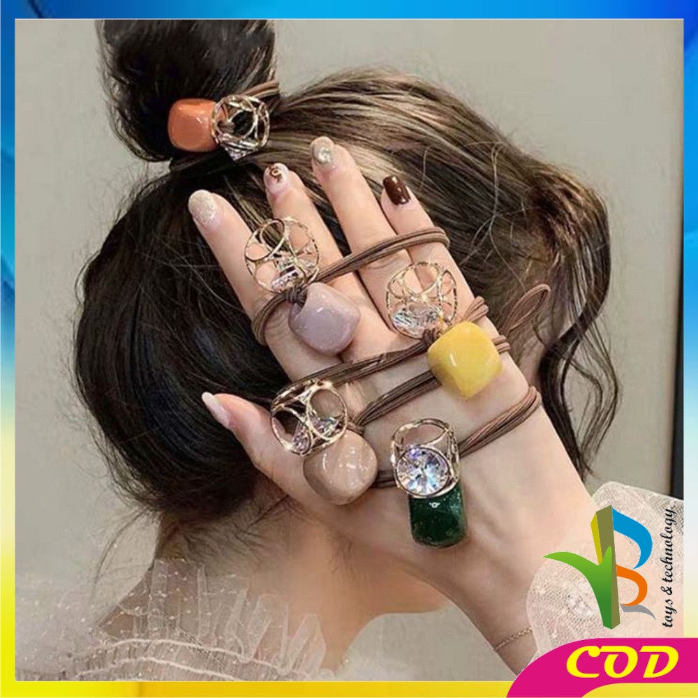 RB-C328 C336 Ikat Rambut Korean Style / Karet Ikat Rambut Karakter Batu ala Korea / Karet Rambut Fashion / Aksesoris Rambut Wanita