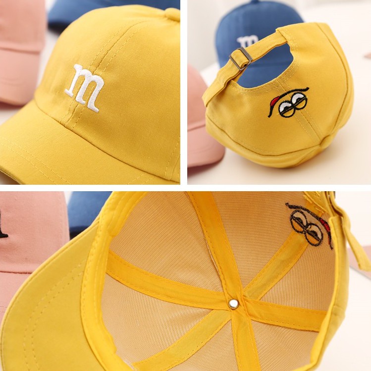 Topi Baseball Motif Bordir Huruf m Untuk Anak Laki-Laki / Perempuan 0-4 Tahun