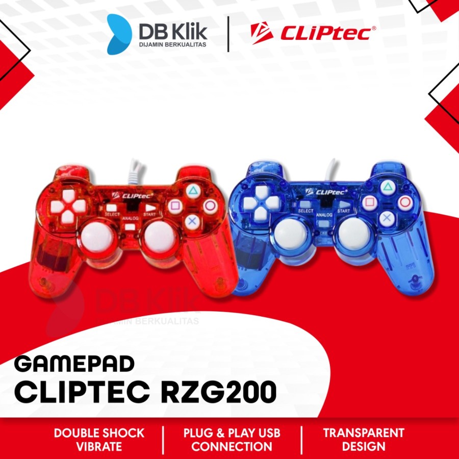 Gamepad Cliptec RZG200 USB Double Transparan - CLIPtec RZG 200