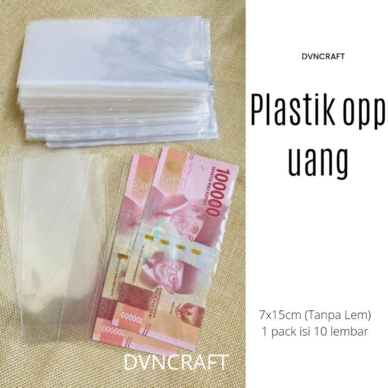 

Plastik Opp Uang/ plastik buket uang (10 lembar)