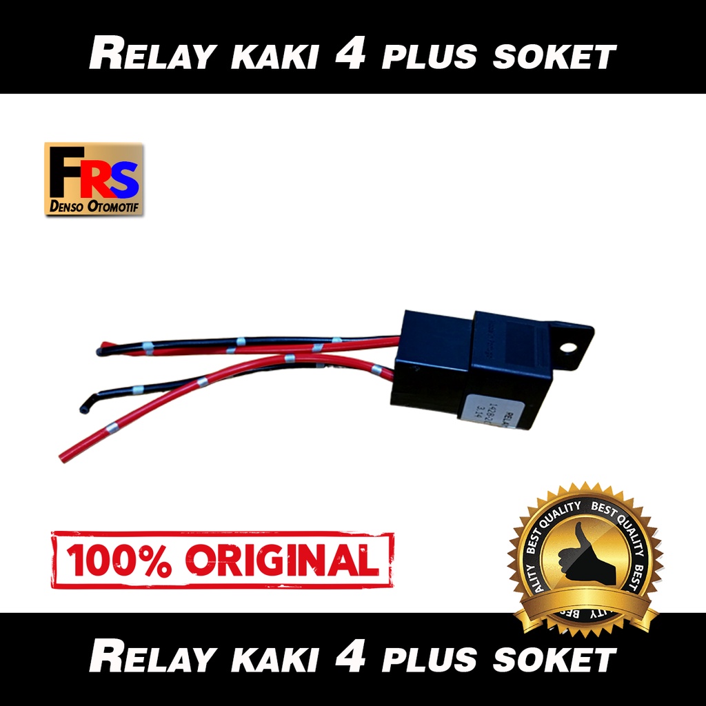RELAY 4 KAKI 12VOLT SOKET RELAY KLAKSON LAMPU KIPAS FAN AC MOBIL MOTOR