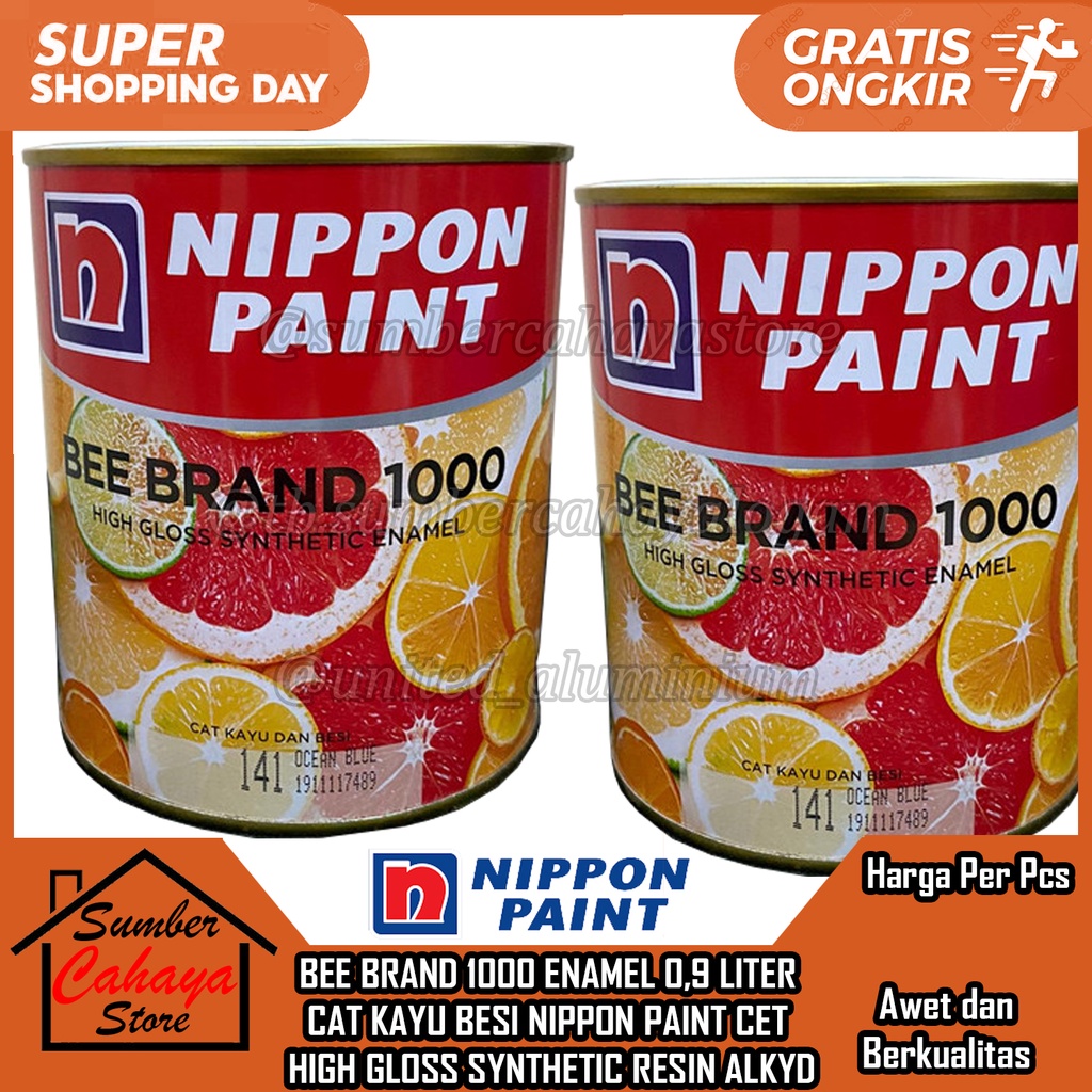 Jual Nippon Paint Cat Minyak Kayu Besi Bee Brand 1000 0,9 Liter 0.9Ltr ...