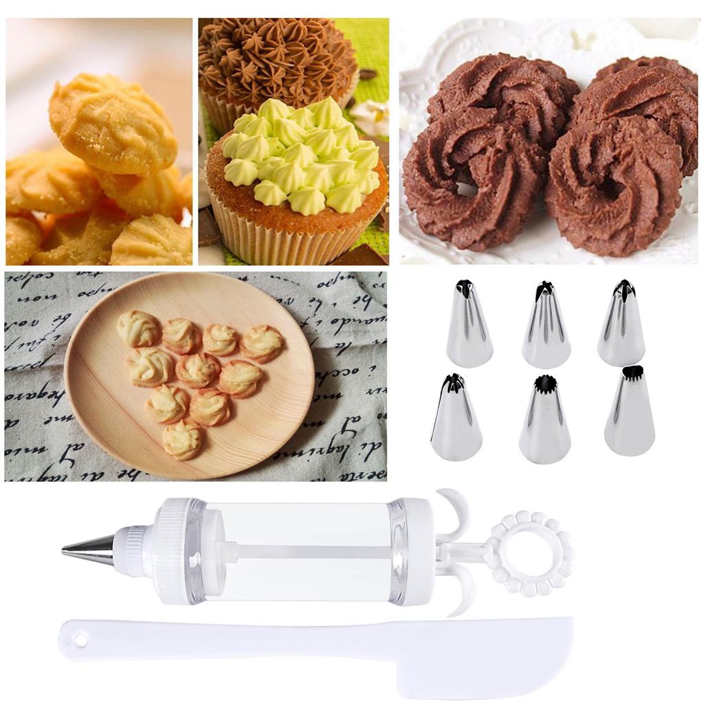 Cookie Press Kit Pembuat Biskuit Dekorasi Tips Pastry Icing Pen DIY Dapur