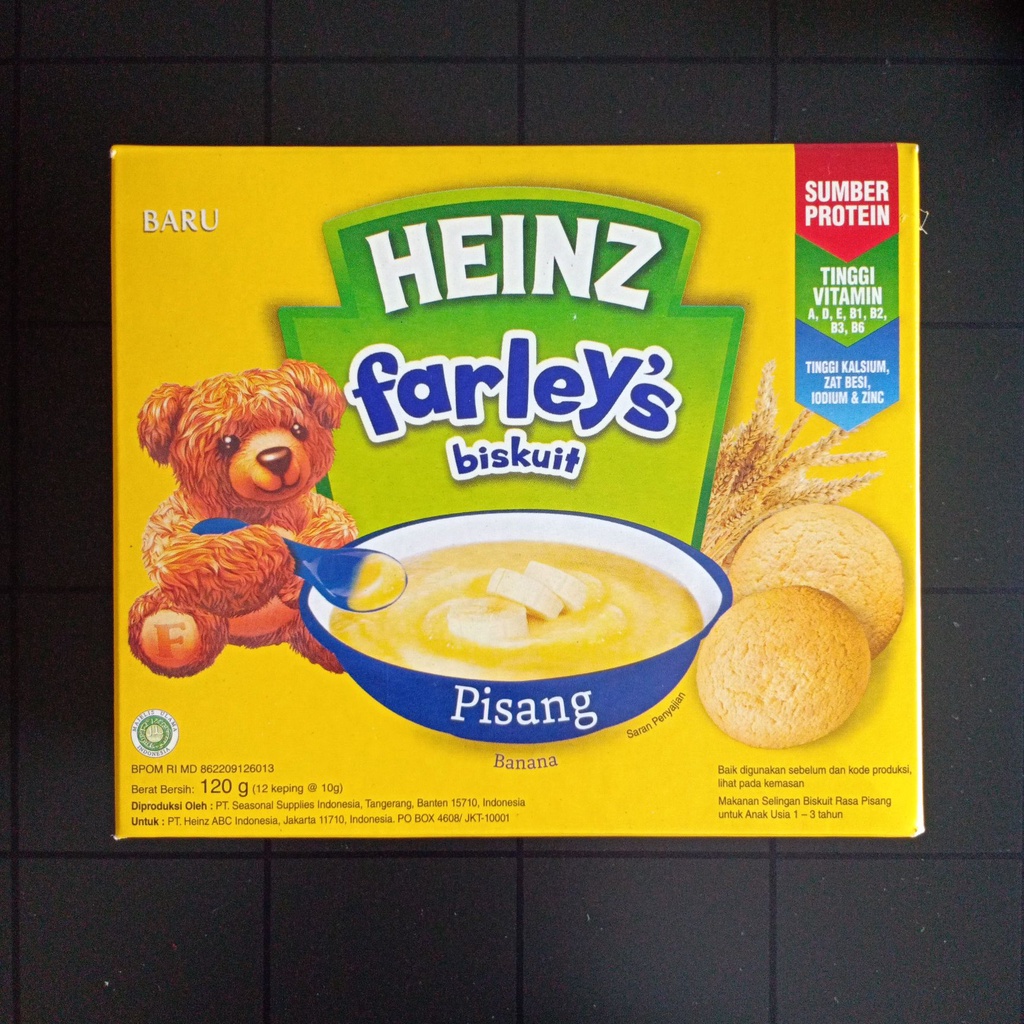 Heinz Farley's Biskuit Original Pisang Apel Jeruk 120gr Farley Farleys Mpasi Snack Cemilan Camilan Anak Bayi 1 tahun