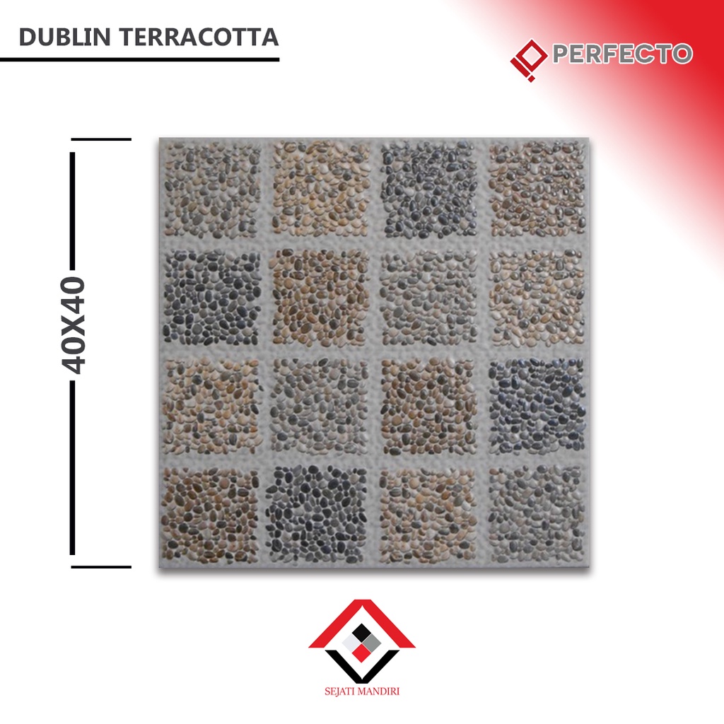 keramik 40x40 - motif batu alam - perfecto dublin teracota