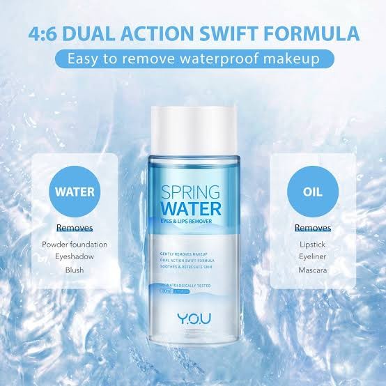 ★ BB ★   Y.O.U Spring Water Eyes &amp; Lips Remover 80ml - YOU Pembersih Wajah