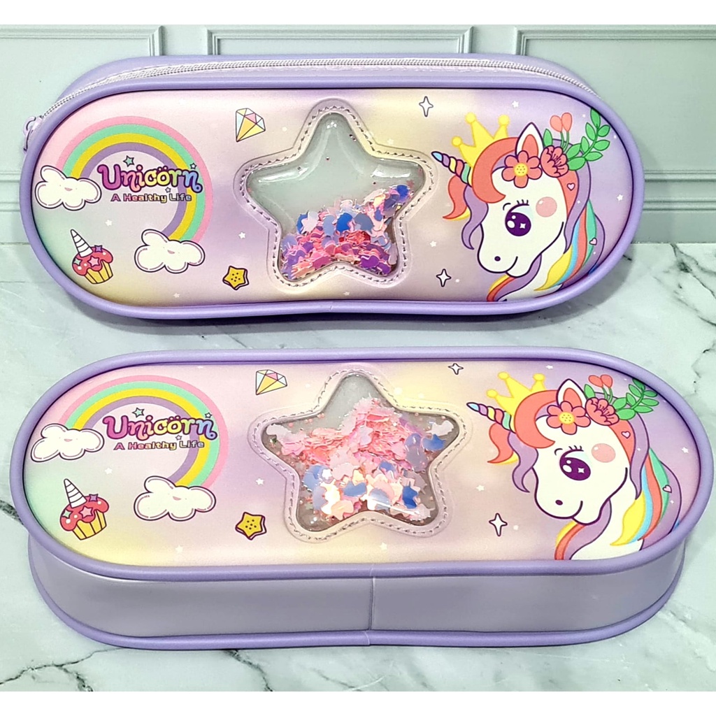 

Xiaolingjing Tempat Pensil Seleting Bintang Sequin Goyang SF6