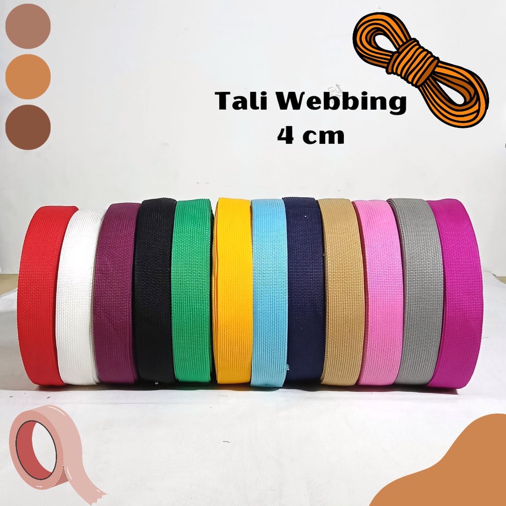 Tali Webbing I Tali Tas I Tali Bisban I PCR I Tali Webbing 4 CM I PER ROLL