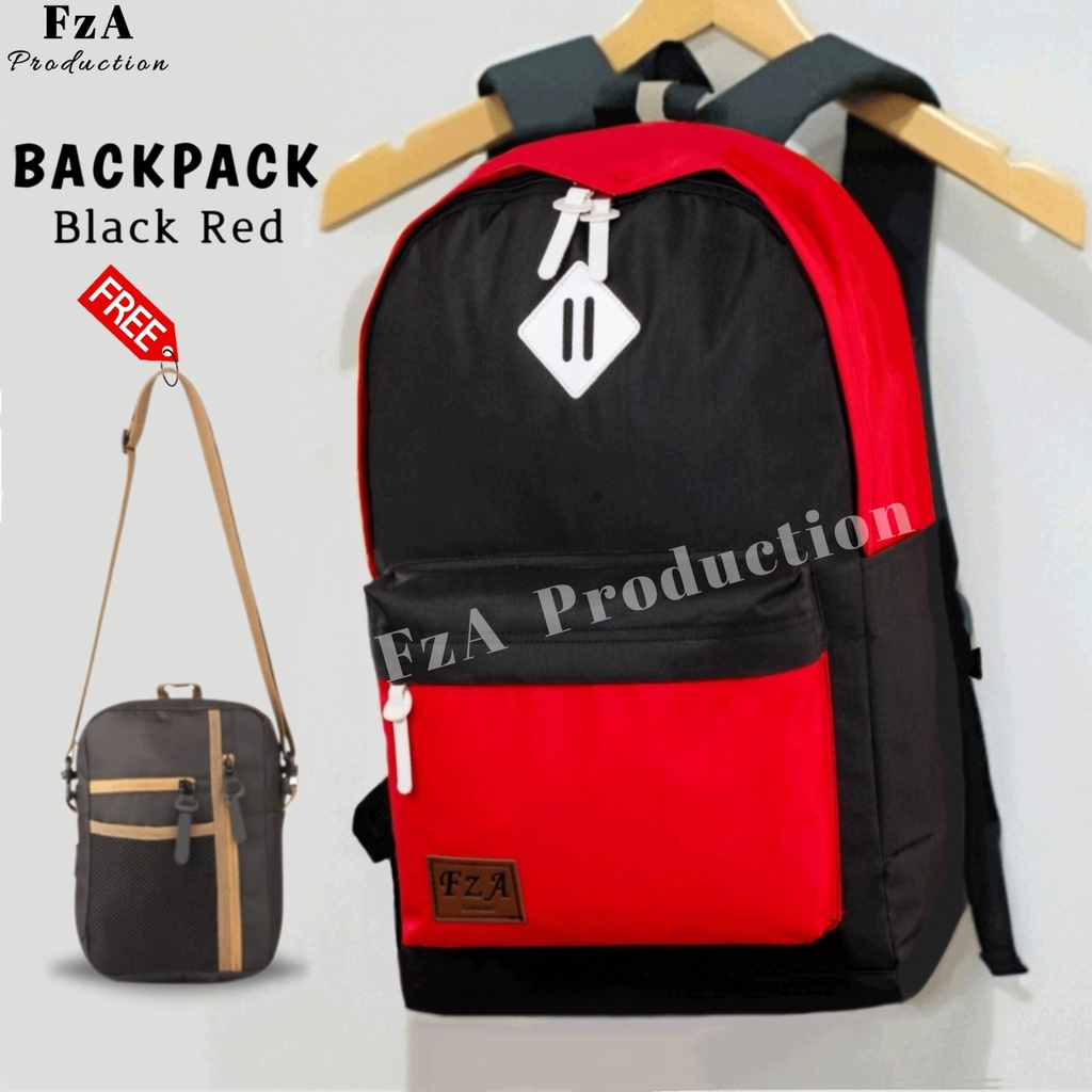 Big Promo..Tas Ransel Distro sekolah kuliah Kerja Pria Wanita Tas Ransel Laptop Original - FzA FREE Slingbag