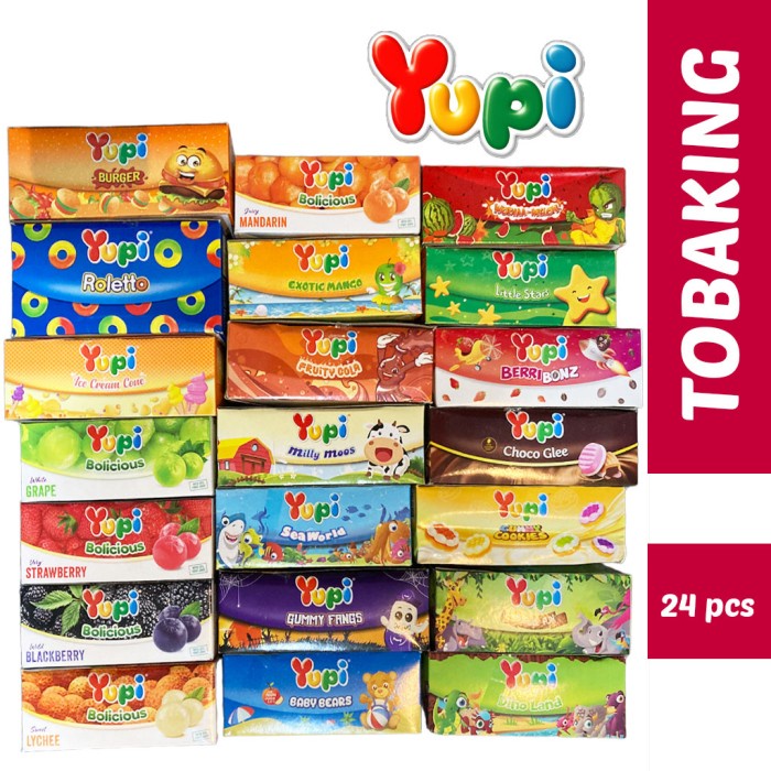 

Yupi Permen Jelly Box isi 24 Burger Bolicious Marshmallow Dino Bear