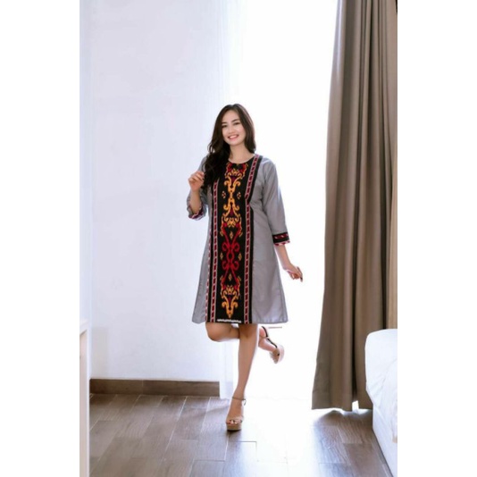 DRESS CIKITA DRESS SONGKET WANITA DRESS TENUN DRESS WANITA KONDANGAN PENDEK TENUN SONGKET DRESS KERJA KANTOR