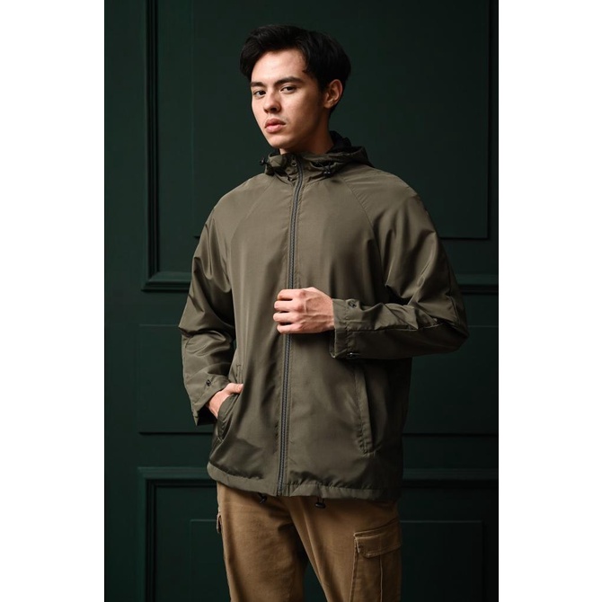 JAKET PREPP STUDIO WINDBREAKER JACKET OLIVE