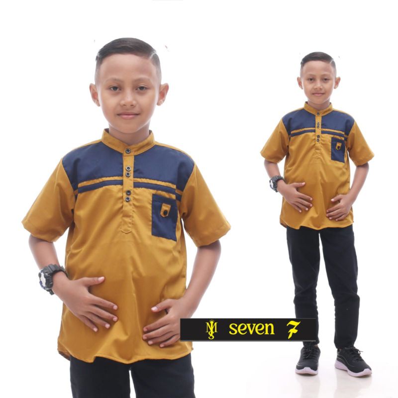 Baju Muslim Anak Laki Laki Atasan Koko Anak Combinasi Basic - Kids Lebaran Premium Original Quality