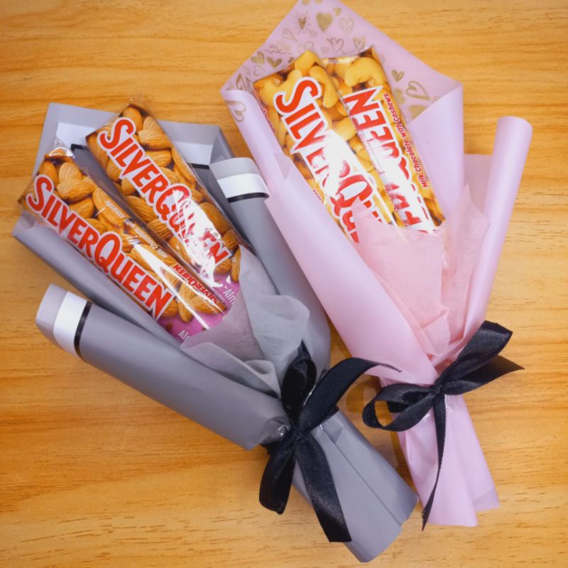 

buket 2 silverqueen buket coklat valentine wedding graduation kado coklat