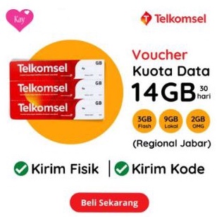 Voucher Kuota Internet TELKOMSEL 14GB 30 Hari