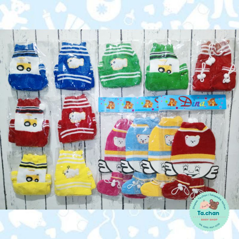 Topi dan kaos kaki Bayi Rajut topi bayi rajut set / kupluk bayi / kupluk anak / kupluk rajut
