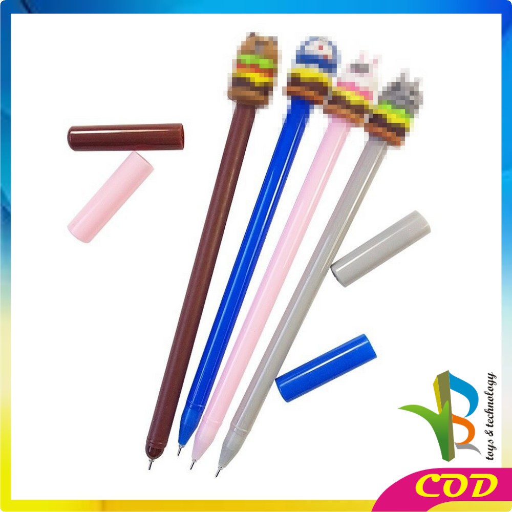 RB-A7 Pena Hamburger Cartoon/Pulpen Burger Unik/Pen Burger Kartun Line Stationary