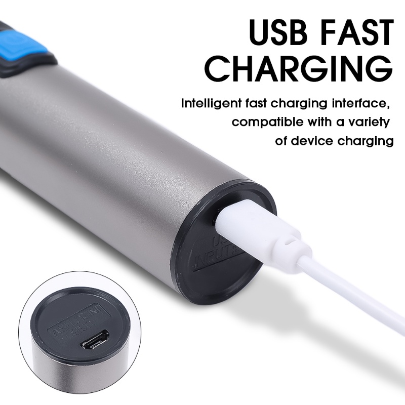 Lampu Senter LED UV Mini 395nm Zoomable Rechargeable Portable