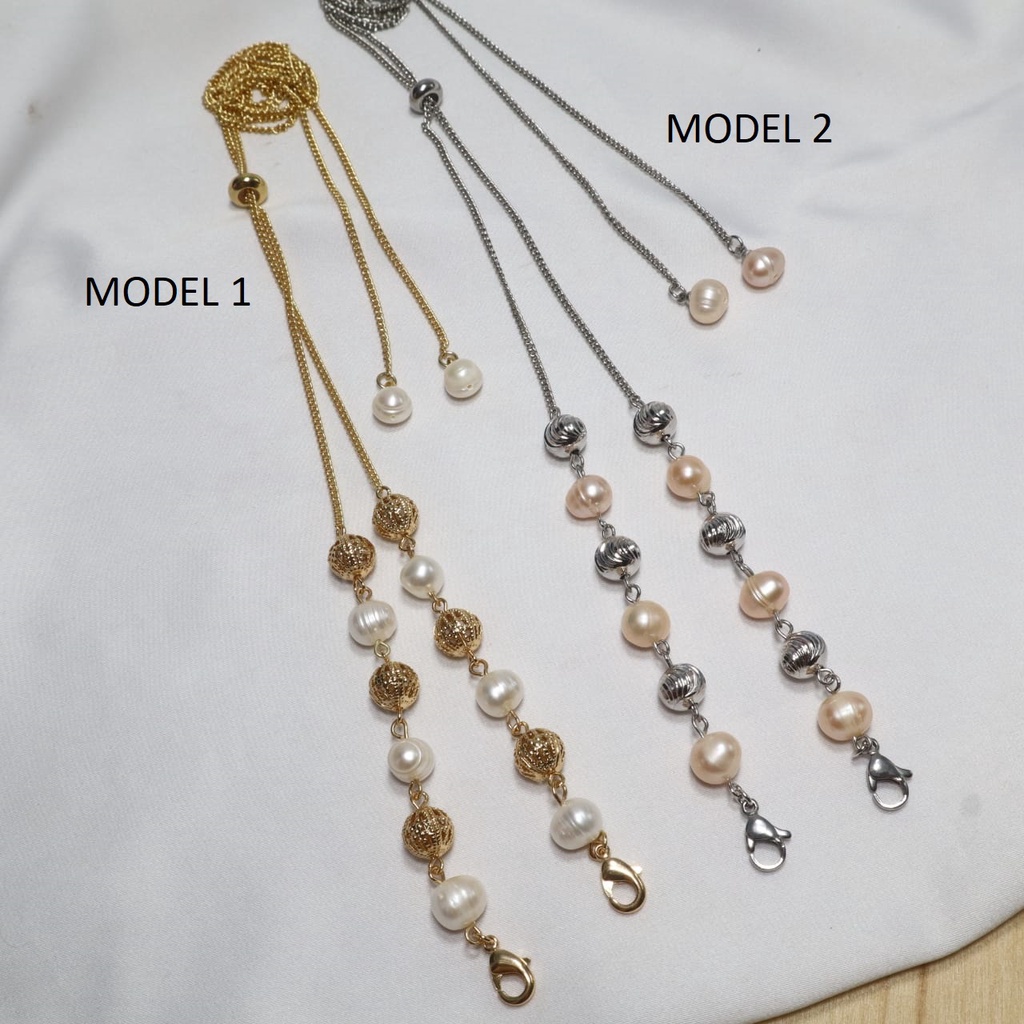 Strap Masker Mutiara Asli|Konektor masker|Konektor Masker Hijab||Konektor Hijab Masker|Konektor Hija