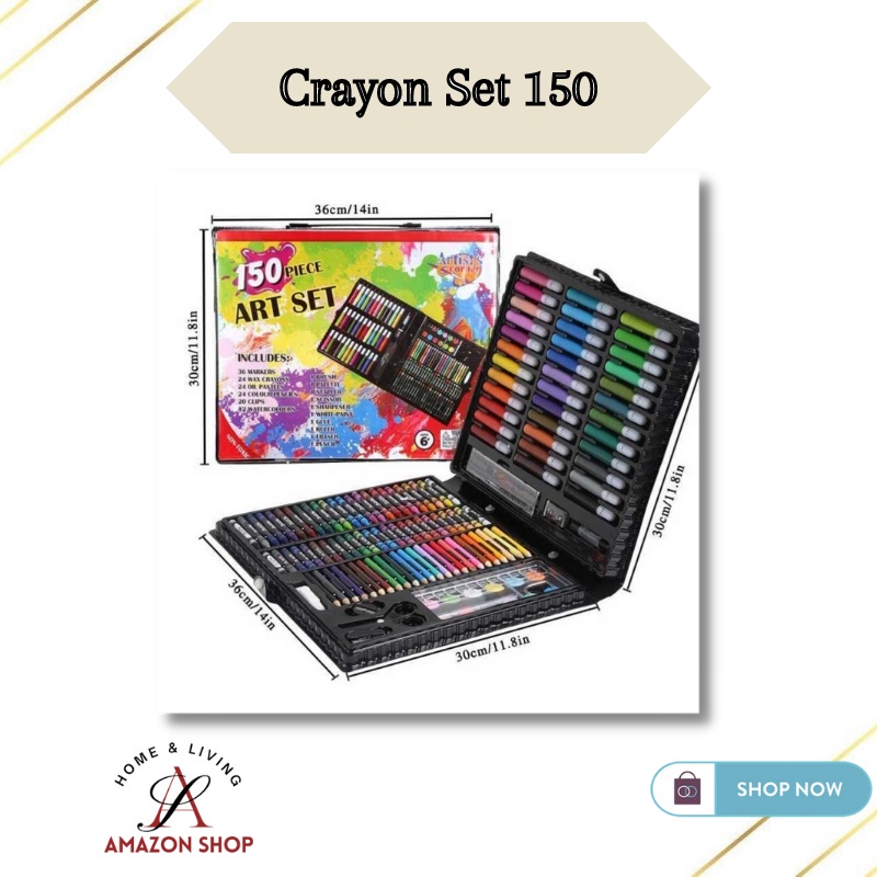

Crayon Set 150 Pcs Alat Pensil Warna / Alat Menggambar Melukis Anak