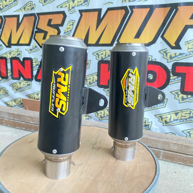 KNALPOT RMS MUFFLER GP1 BLACK SERIES SARANGAN SEPEREMPAT 1/4 ENGKER POLL ORIGINAL 100%