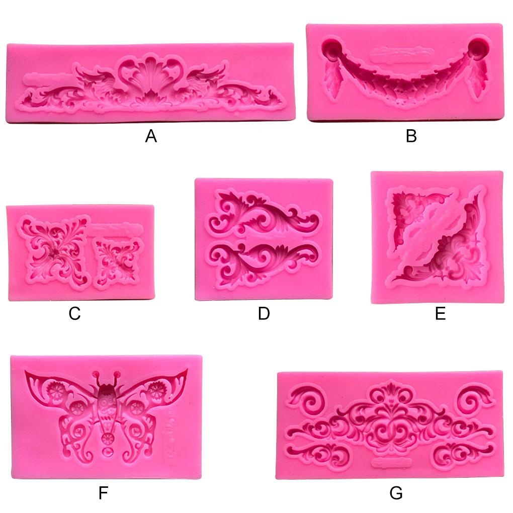 Hot Sale DIY Sugar Craft Cake Vintage Relief Border Fondant Cetakan Alat Dekorasi Kue Gum Pasta Mold