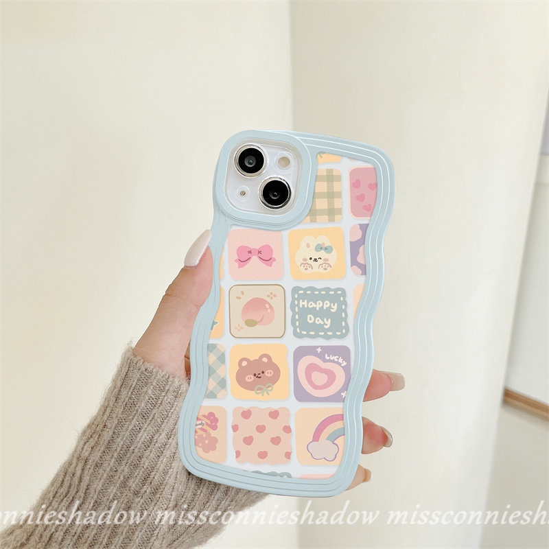 Soft Case Desain Kartun Beruang Hati Pelangi Untuk iPhone 11 14 12 13 Pro Max XR 6 6s 7 8 Plus 14 Plus X XS Max SE 2020