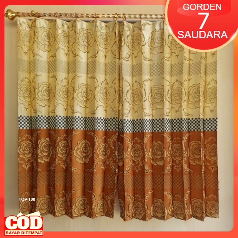 Gorden Jendela Murah Hordeng Cendela Ruang Tamu Horden Kamar Tidur Ukuran 100x125cm Tirai Pendek Mot