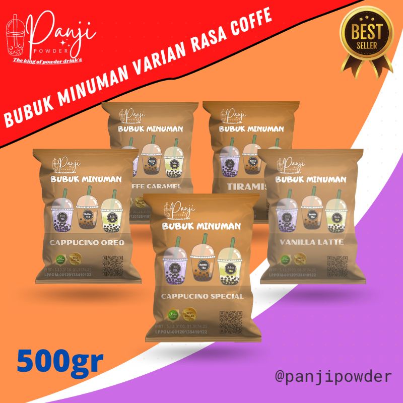 BUBUK MINUMAN RASA KOPI 500GR BUBUK MINUMAN ANEKA RASA SERBUK MINUMAN ANEKA RASA SERBUK MINUMAN KEKINIAN BUBUK MINUMAN PREMIUM POWDER MINUMAN BUBUK MINUMAN BOBA ANEKA BUBUK MINUMAN 500gr CAPPUCINO VANILLA LATTE TIRAMISU HAZELNUT MOCHACINO COFFE CARAMEL