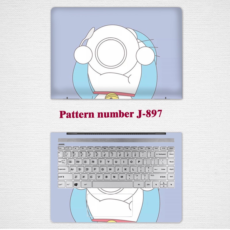 2pcs Stiker Pelindung Laptop Universal Desain Doraemon Bahan VINYL Ukuran 12 13 14 15.6 Inch LGBT