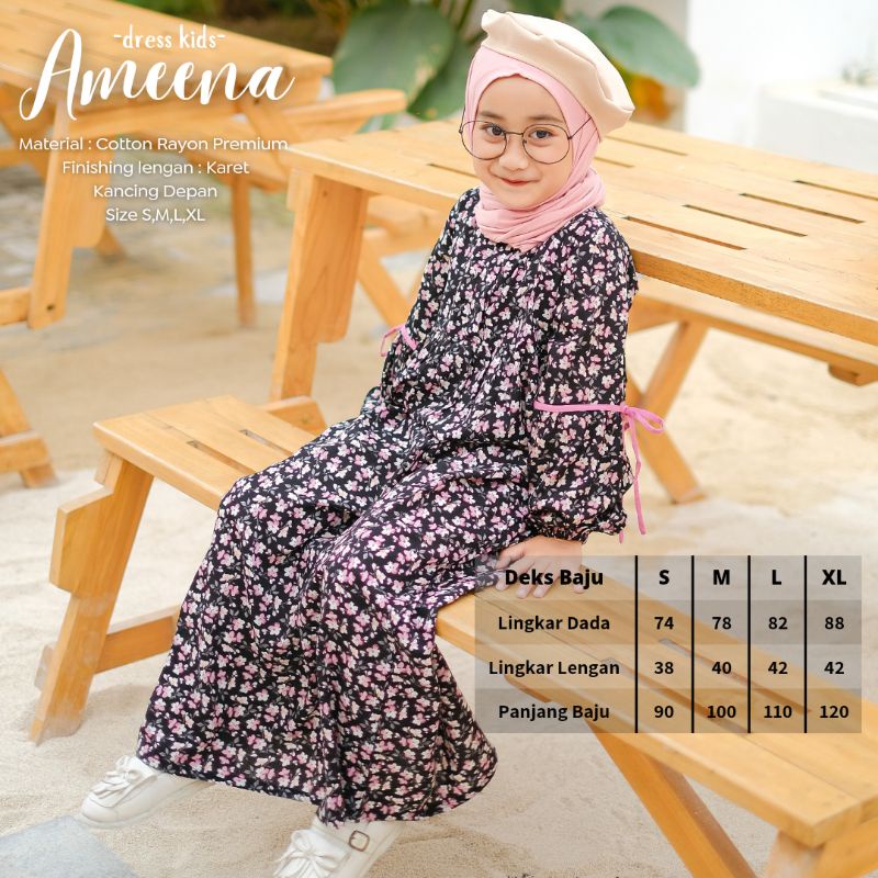 New-Gamis Anak/Homey Dress Anak-Homey Dress Ameena-Bahan Katun Rayon Premium-Busana Muslim Anak murah