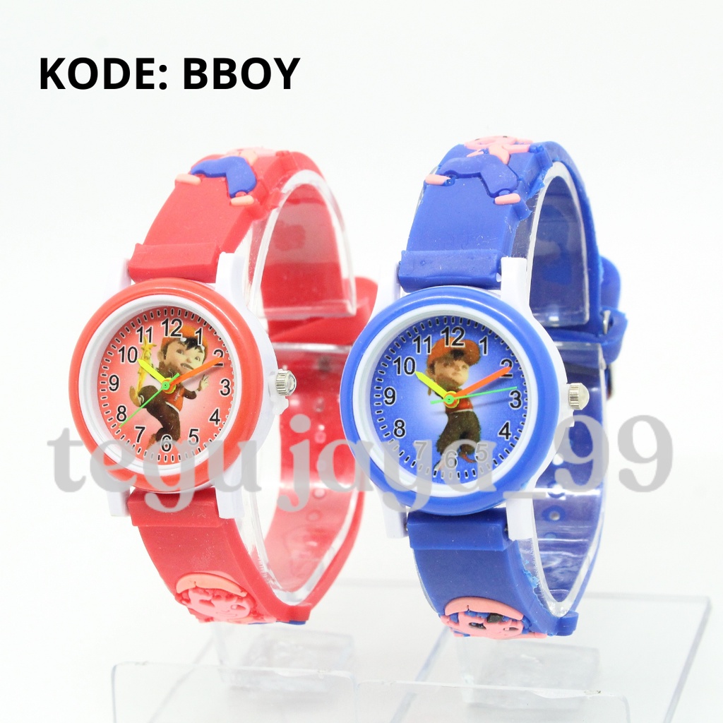 JAM TANGAN FASHION ANAK LAKI LAKI TALI KARET KARAKTER SUPER HERO TE22