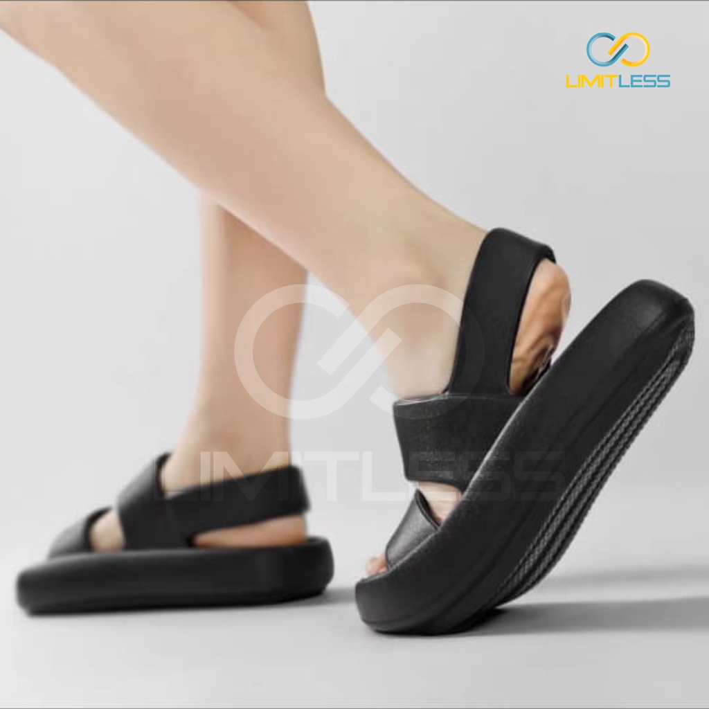 Sandal Gunung Wanita Korea Limitless Sandal Wanita Wedges Tali Belakang Eva Phylon Empuk Sendal Tali Belakang Cewek Korea