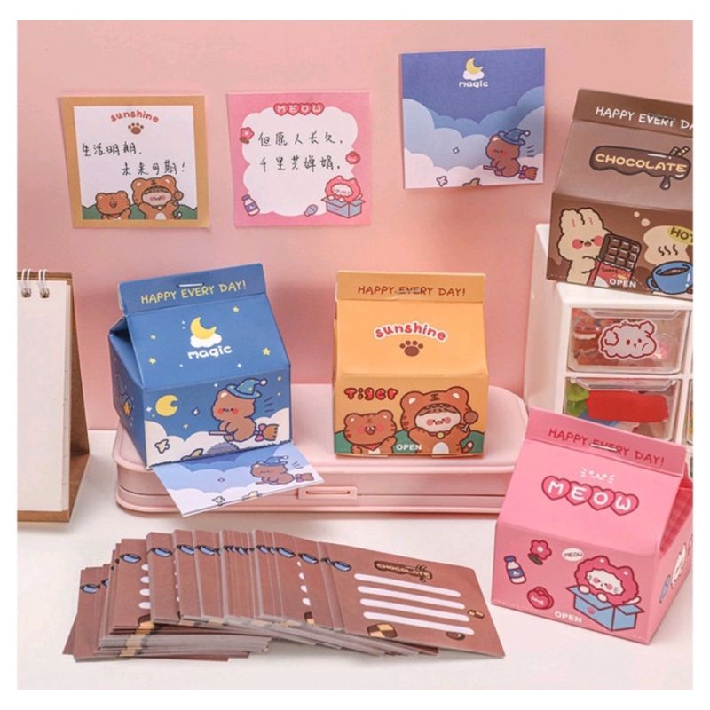 

Milk Milky Memo/ Memo Kotak Susu/ Memopad Starter Kit Kertas Memo Papercraft