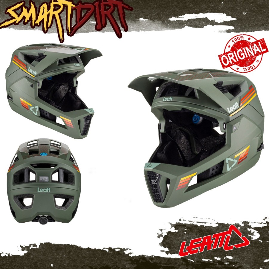 HELM SEPEDA LEATT 4.0 PINE GREEN HELM MTB DOWNHILL ENDURO LEATT 4.0 ORI