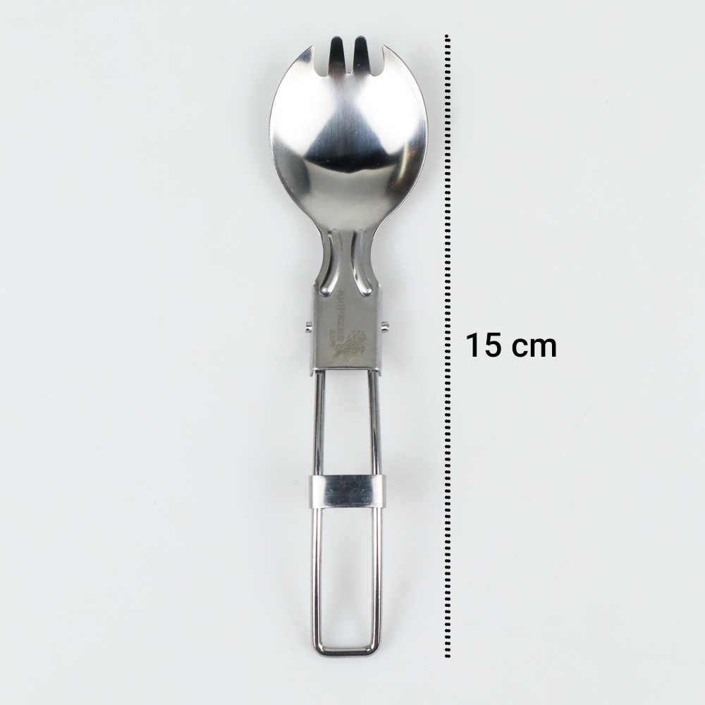 Foldable Spoon Fork Sendok Garpu Lipat Stainless Steel Camping Kuat Praktis