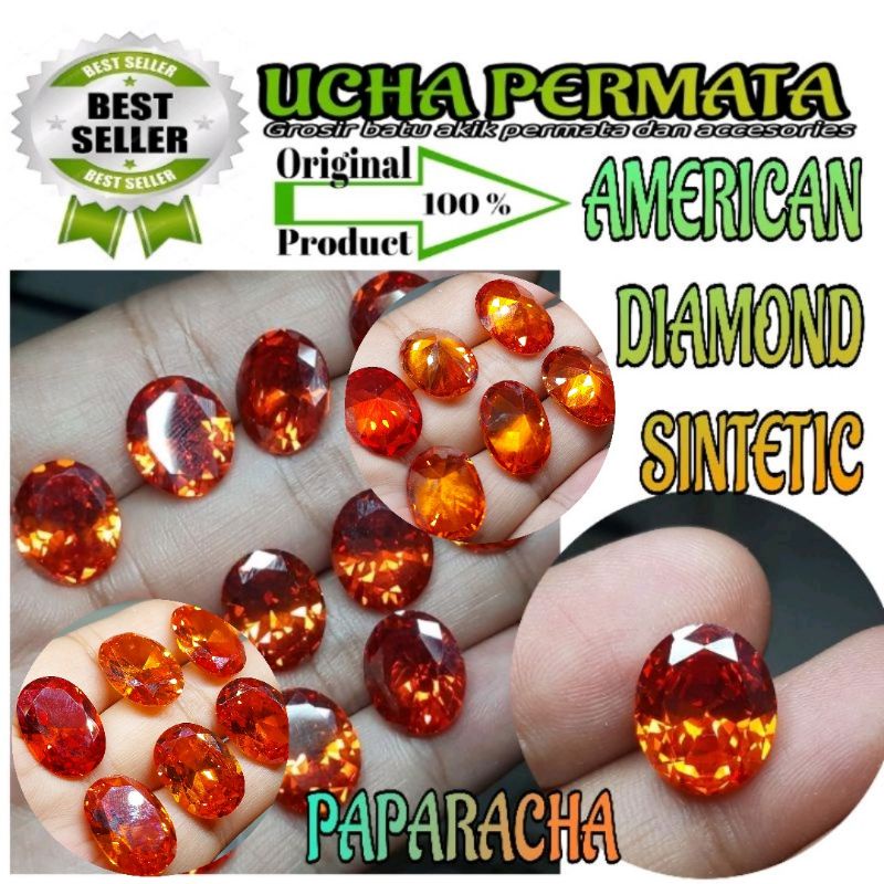 BATU AKIK PAPARACHA SINTETIC (DIAMOND) CUTTING BOLD JUMBO